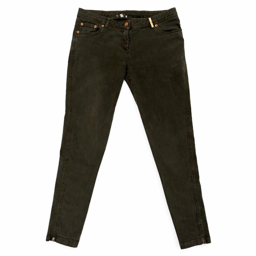 Kenzo Paris Jungle Green Skinny Ankle-Zip Jeans – Women’s Sz 42 (US 8-10 Approx)